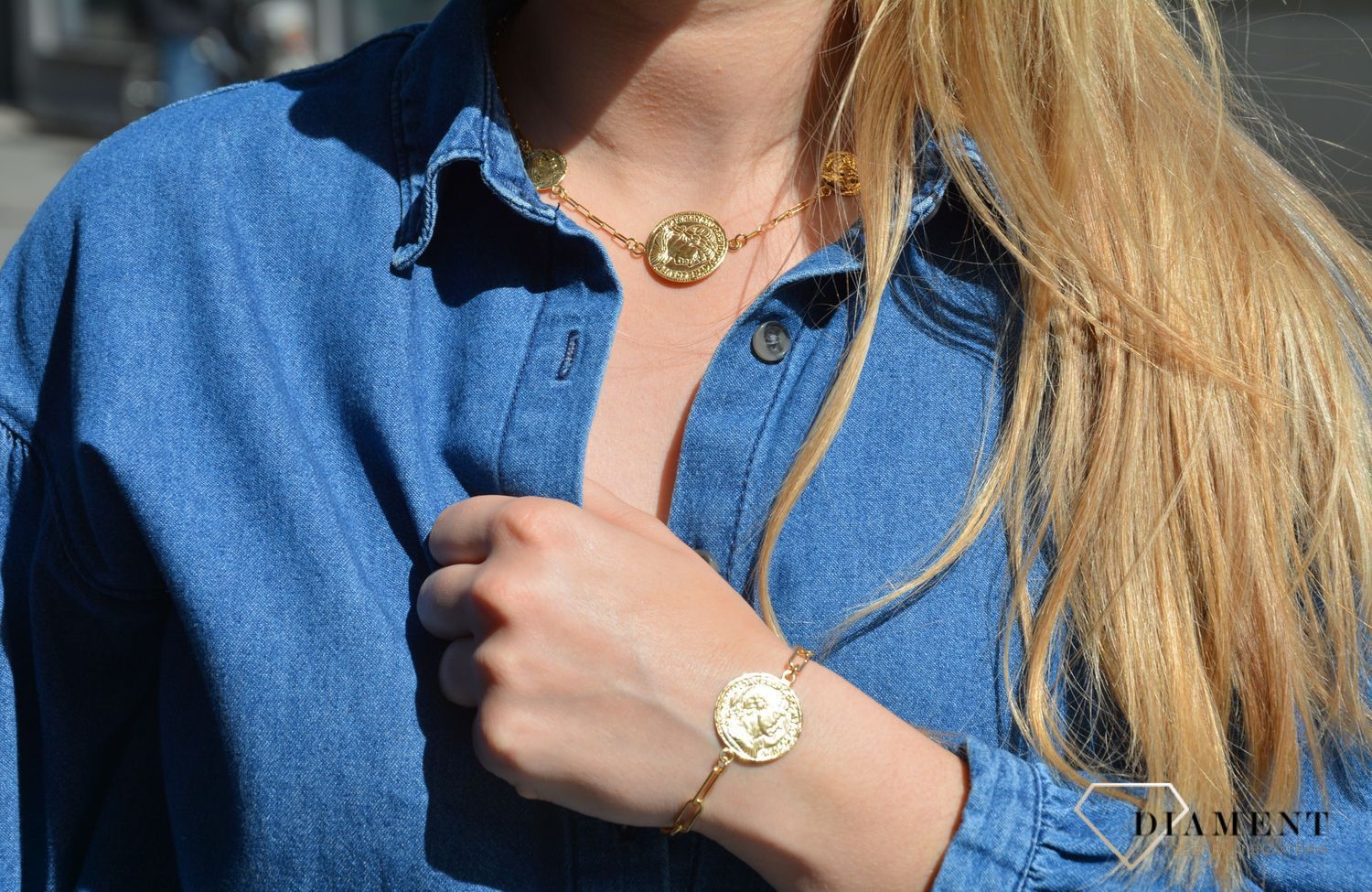 Bransoletka srebrna pozł. monetki Dall'Acqua  B RM 24988.JPG